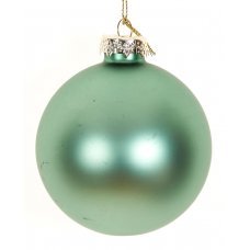 Χριστουγεννιάτικη Γυάλινη Μπάλα Πράσινη Ματ (8cm)